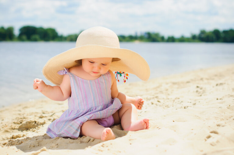 Young baby on the beach